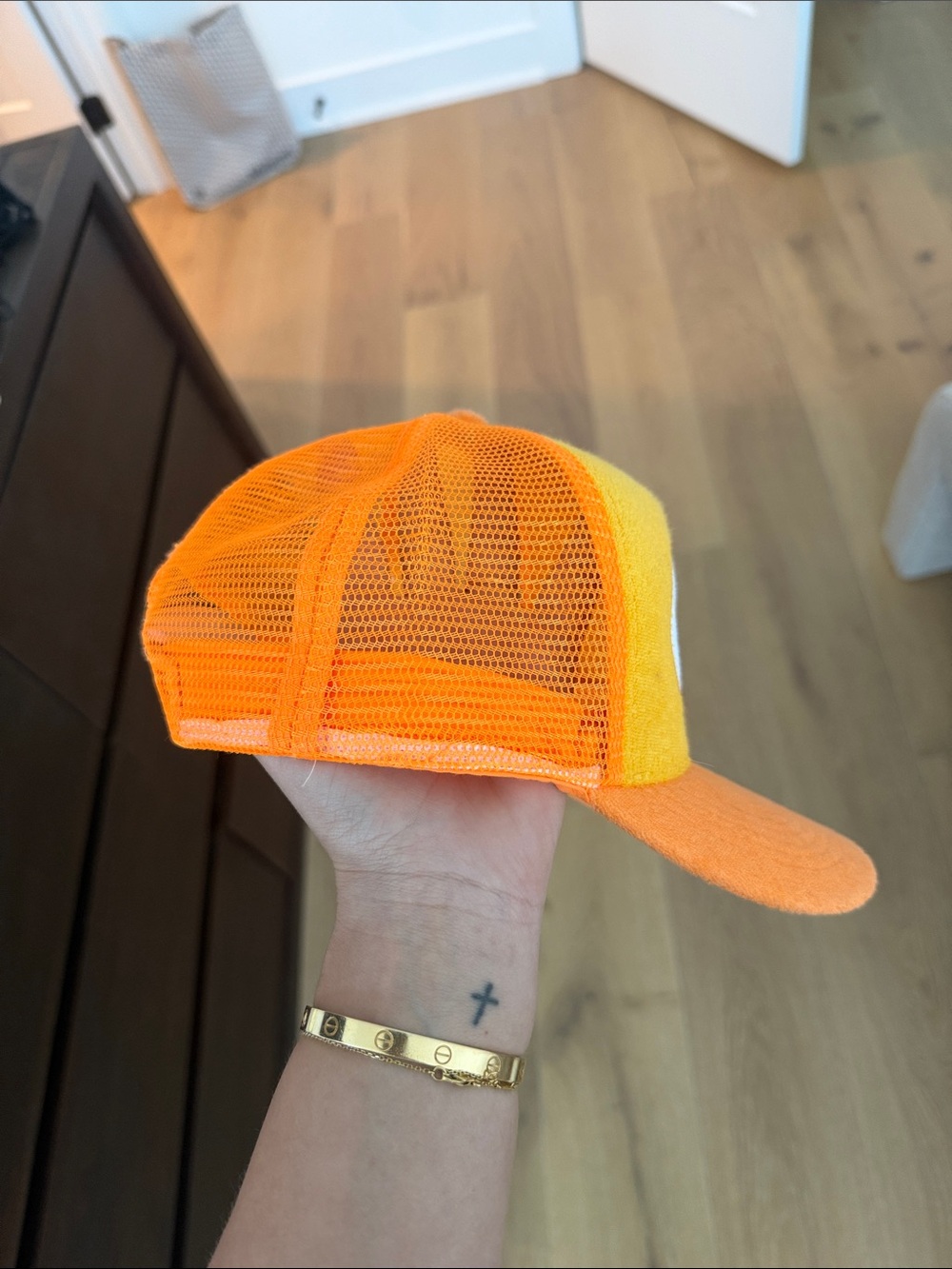 Boys Lie Neon Orange Mesh Trucker Hat - Picture 2 of 3